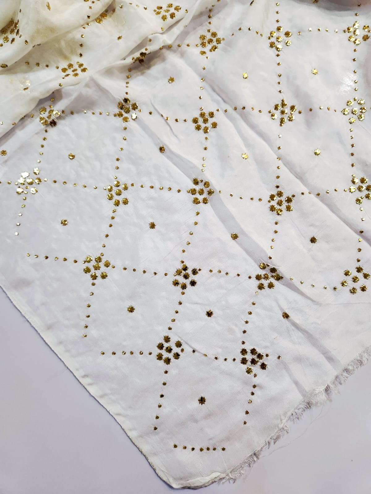 Pure Medium Silk Golden Mukesh patti Dupatta