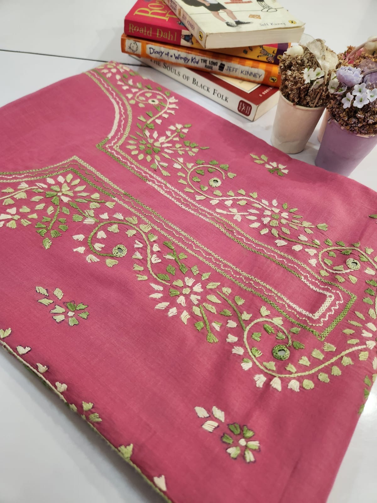 Thread applique Lawn hand embroidered shirt
