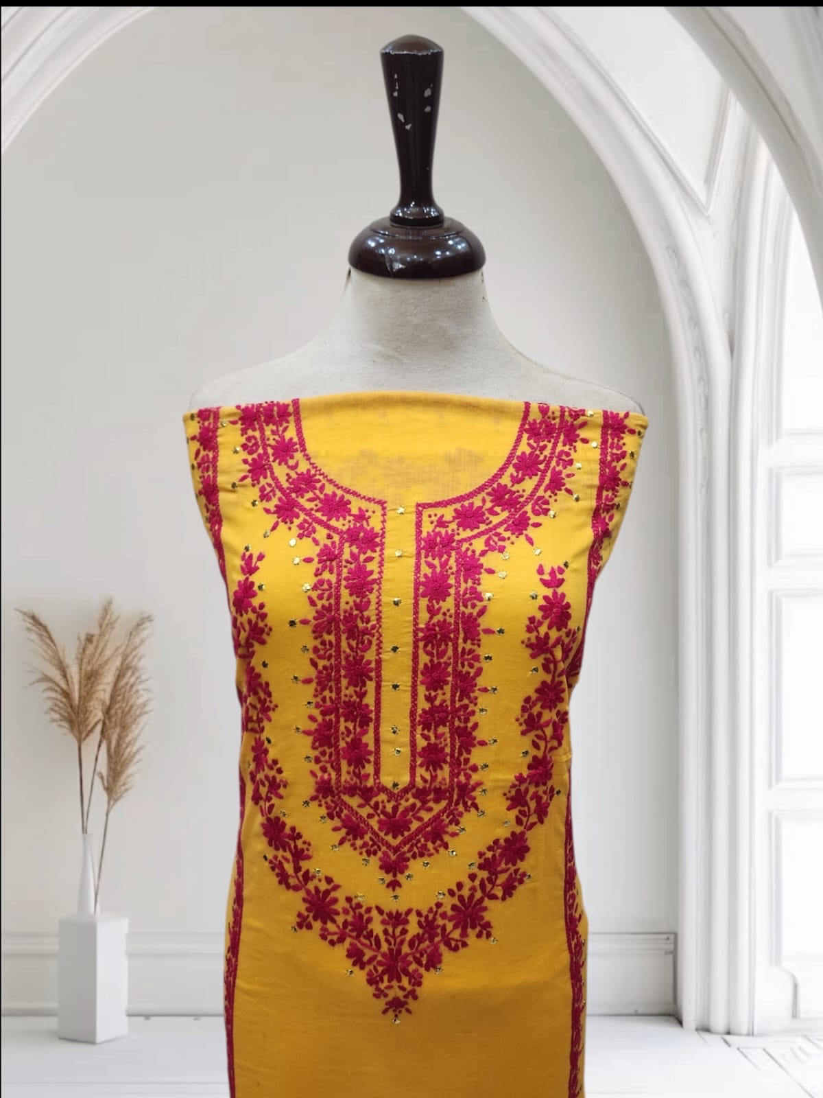 Lawn Handmade Mukesh with thread 🧵 work Shirt