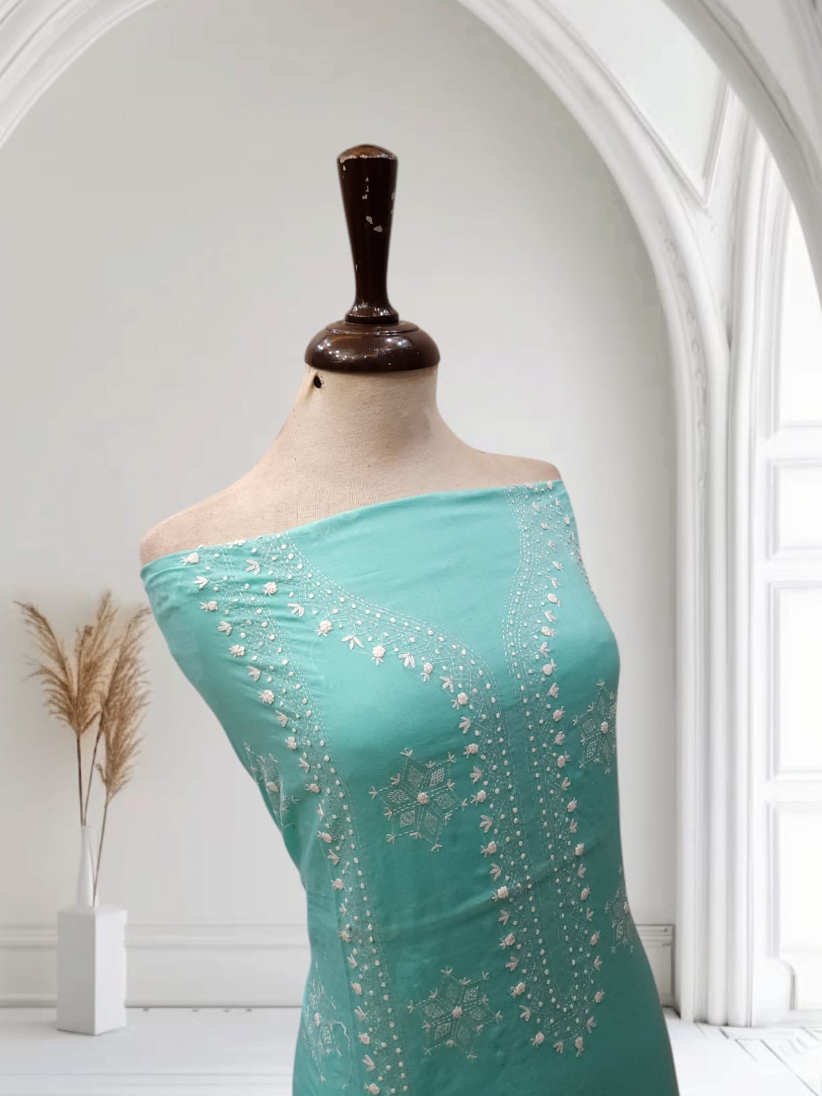 Kanthakari with bor lawn hand embroidered shirt
