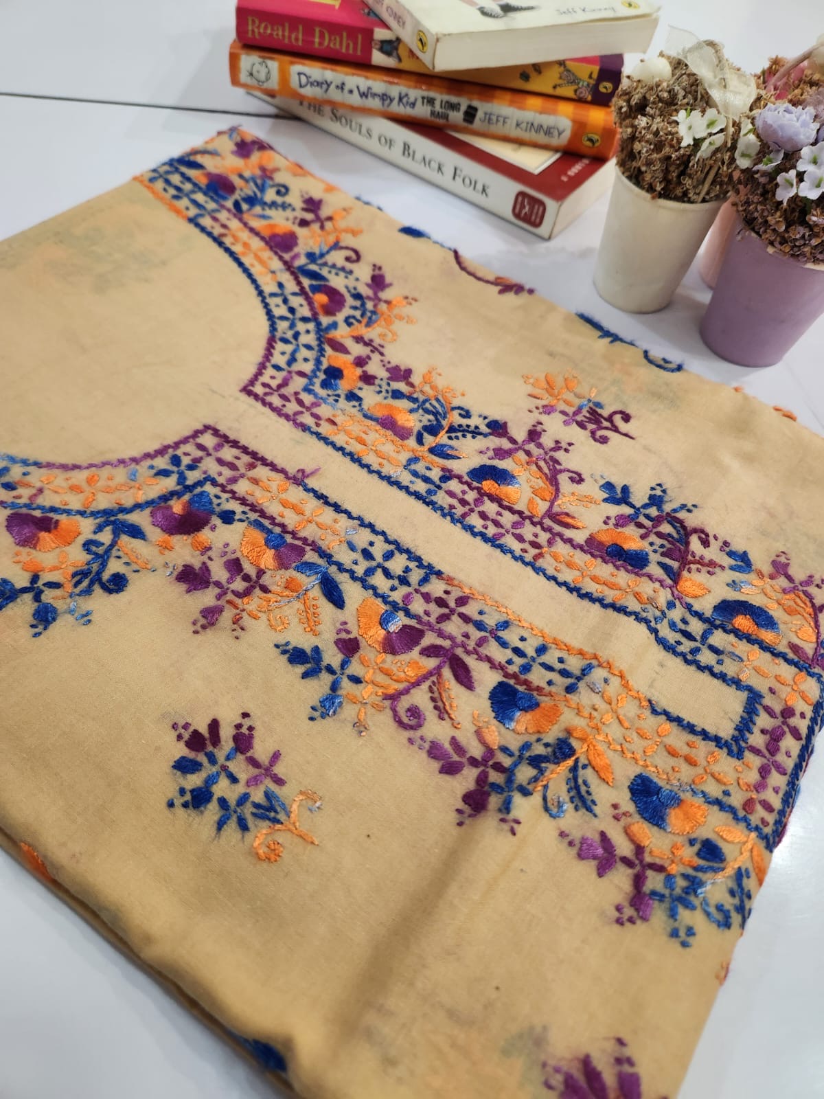 Budget lawn hand embroidered shirt
