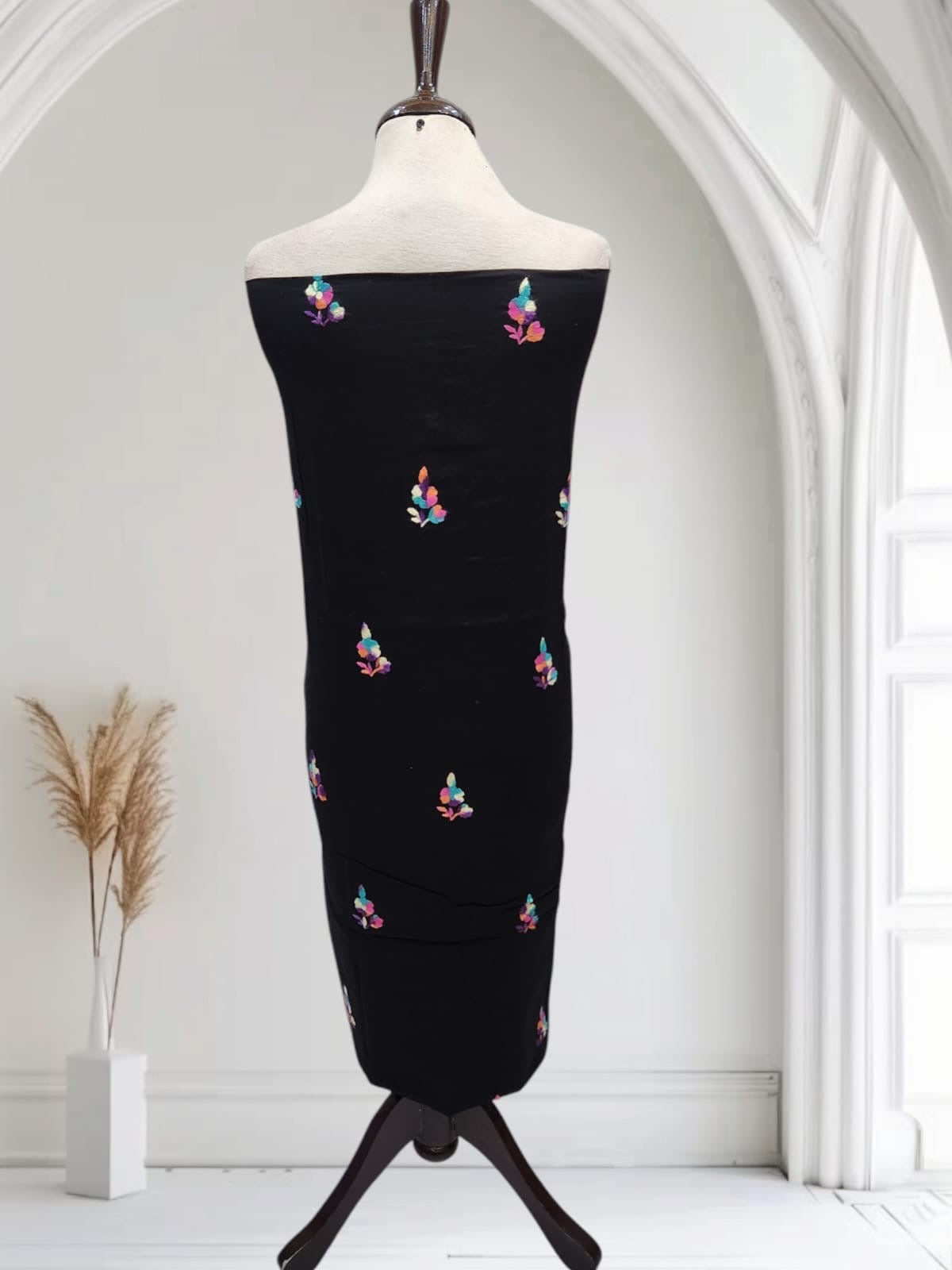 Kantha with pakka tanka lawn hand embroidered shirt