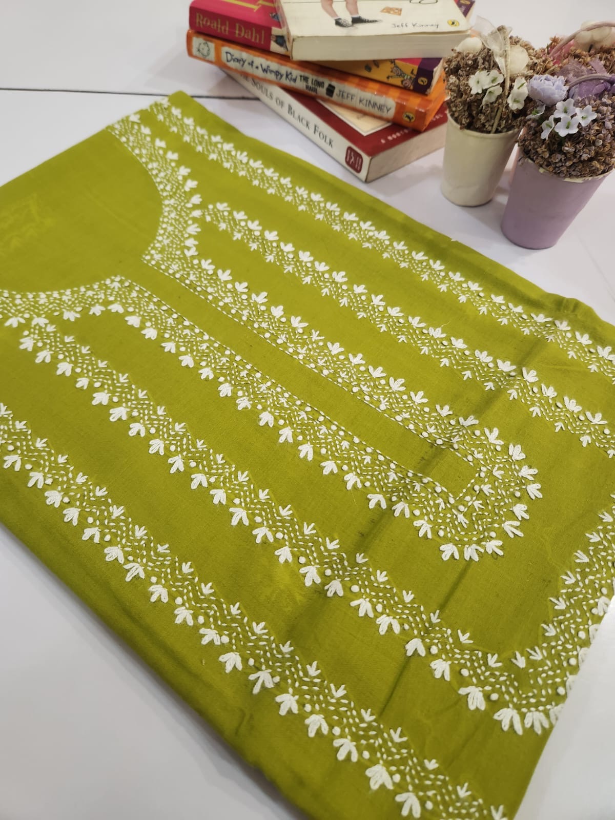 Kanthakari lawn hand embroidered shirt