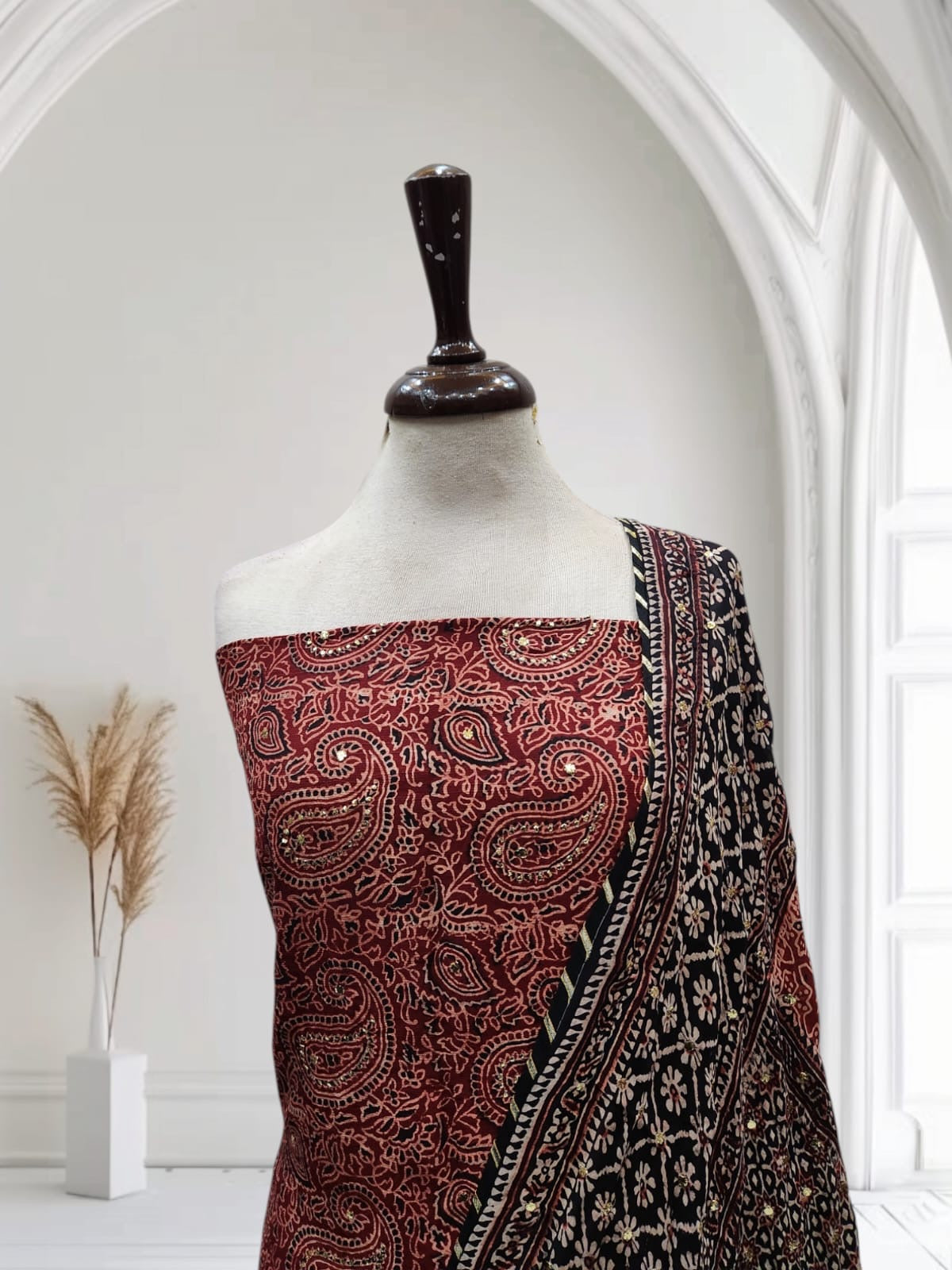 Raw silk with medium silk with Mukesh 3pc