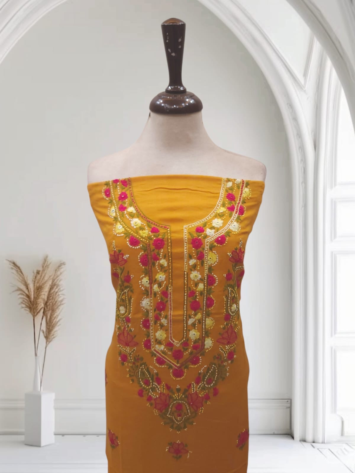 Most beautiful lawn hand embroidered shirt