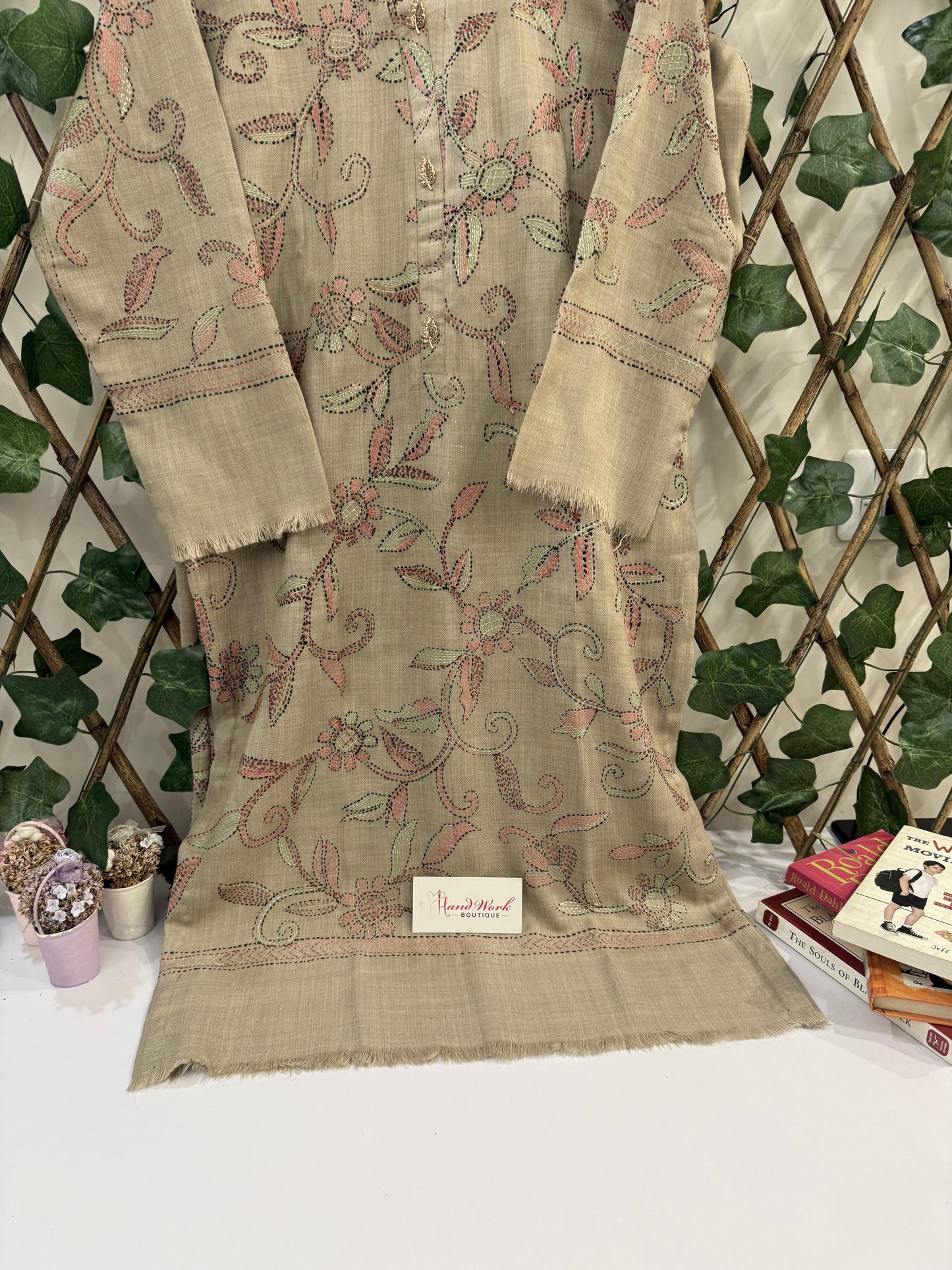 Pashmina kantha kurta size small