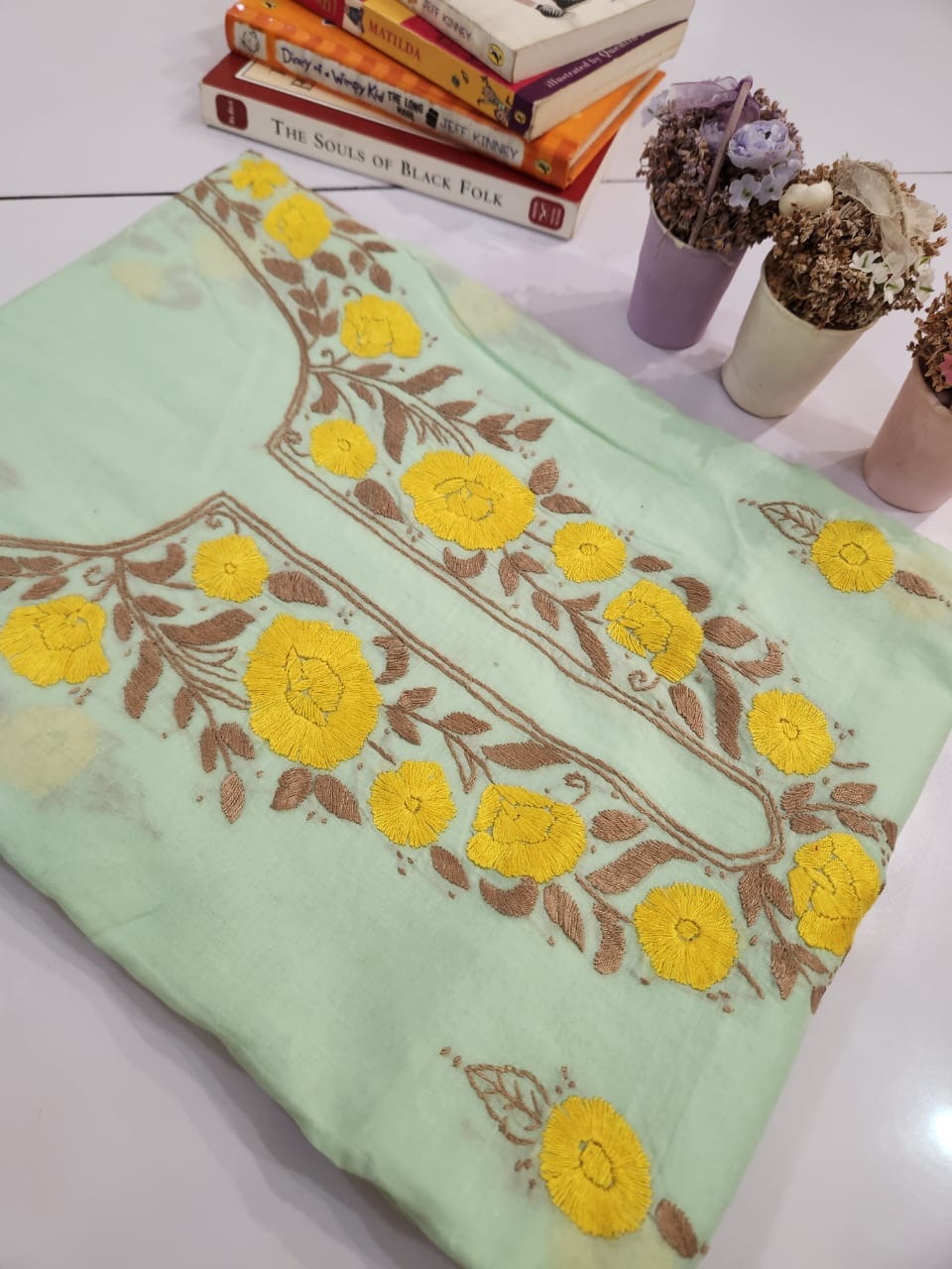 Lawn hand embroidered shirt