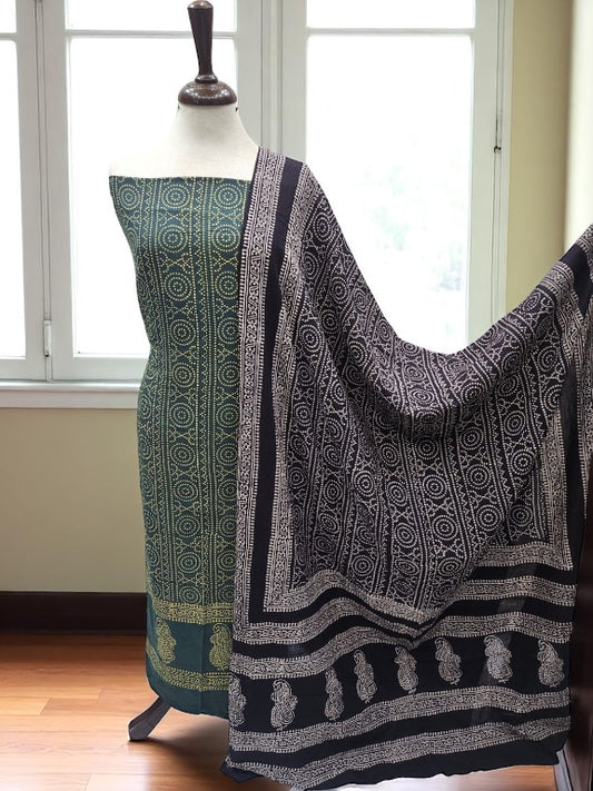 Natural dye burnt Green lawn 2pc
