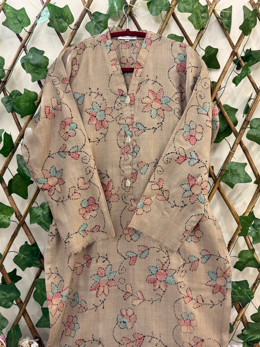 Pashmina kantha kurta size small