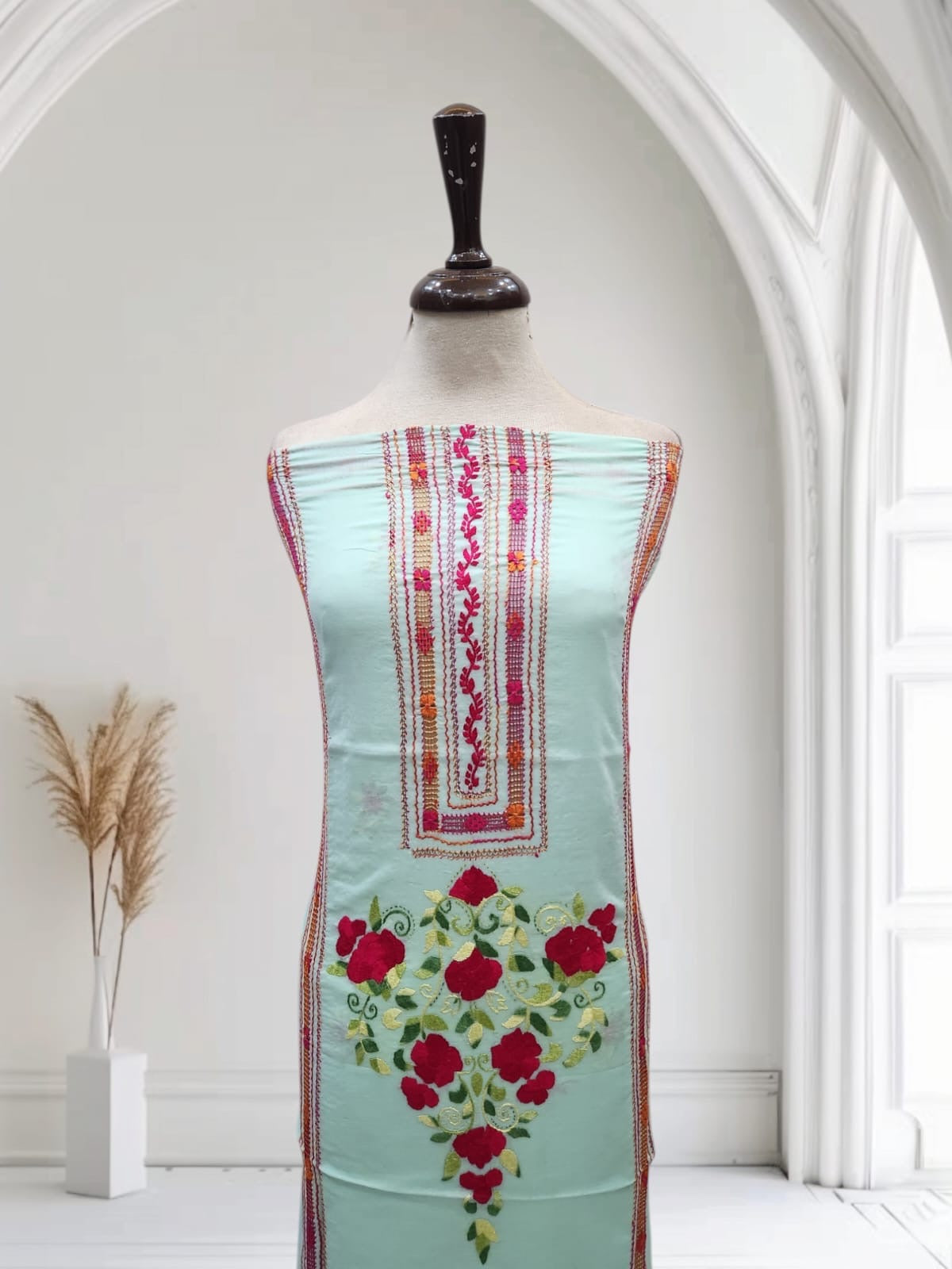 Tarkashi lawn hand embroidered shirt