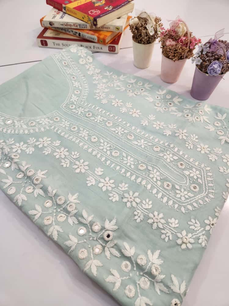 Budget friendly lawn hand embroidered shirt