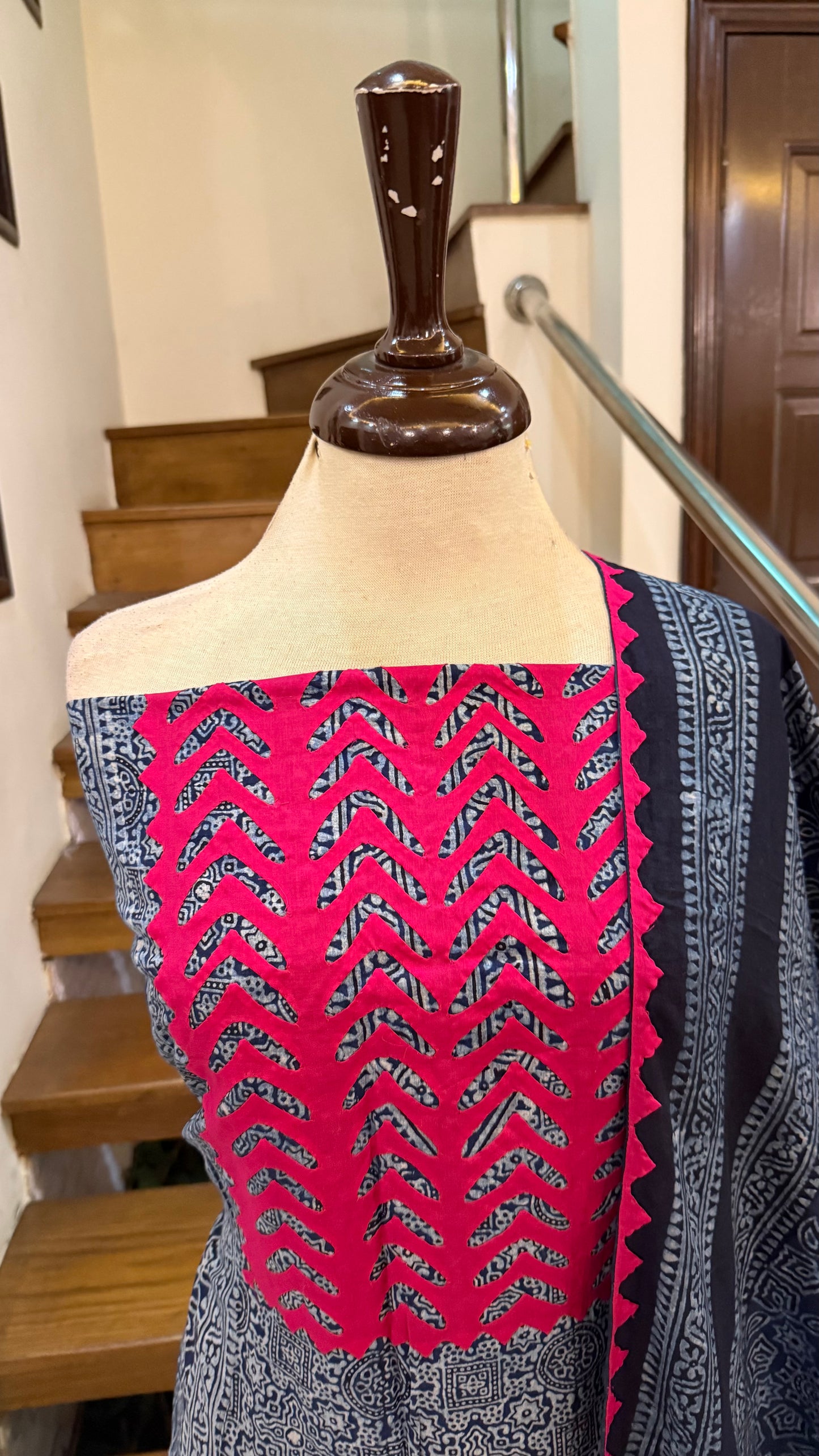Lawn Natural dyed with applique