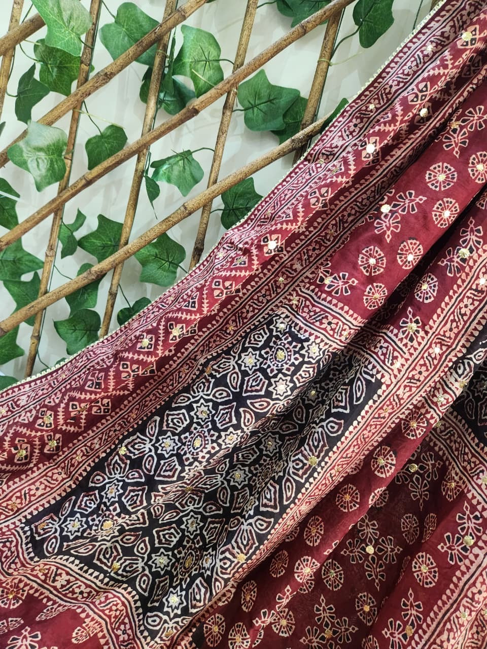 Natural dyed Medium silk mukesh silk long dupatta (advance payment)