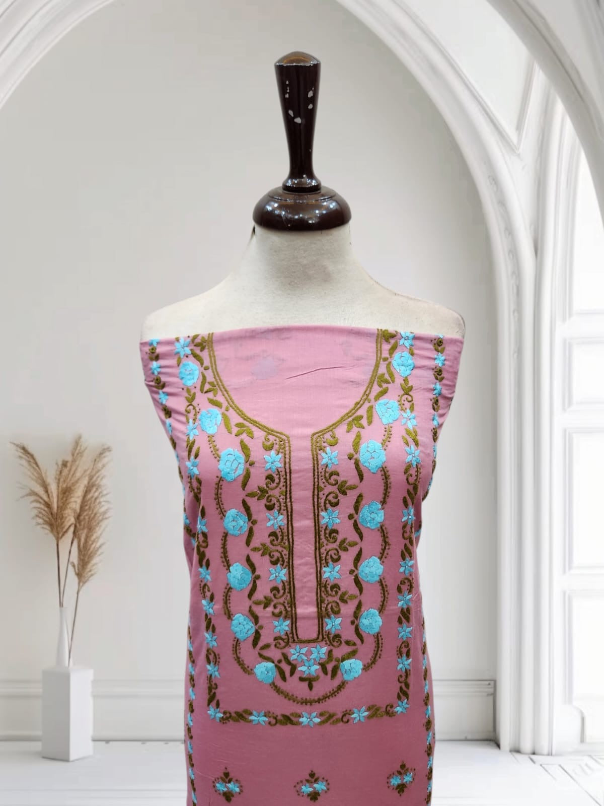 Budget friendly lawn hand embroidered shirt
