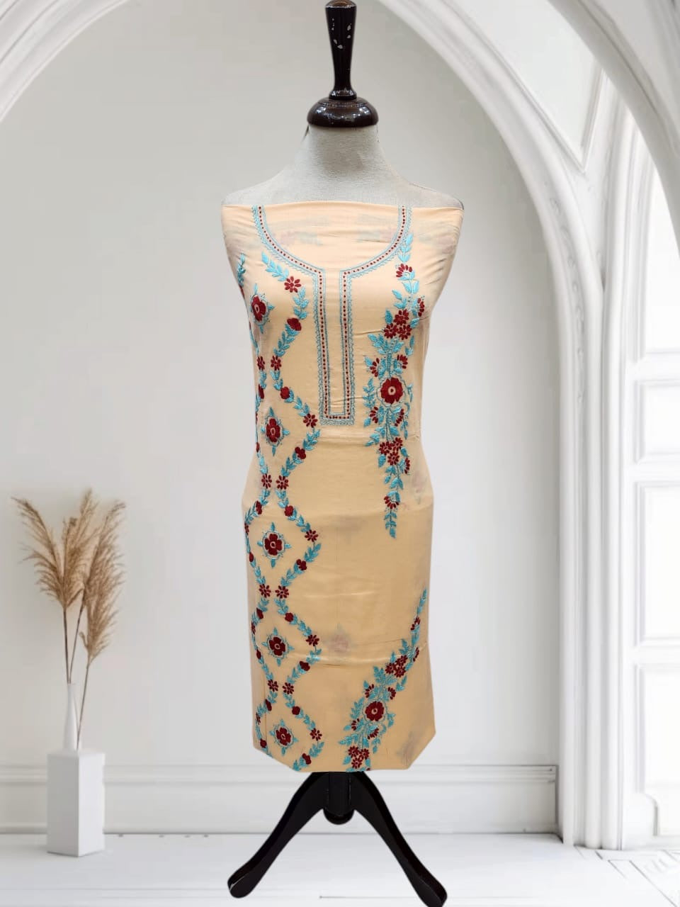 Pocket friendly lawn hand embroidered shirt