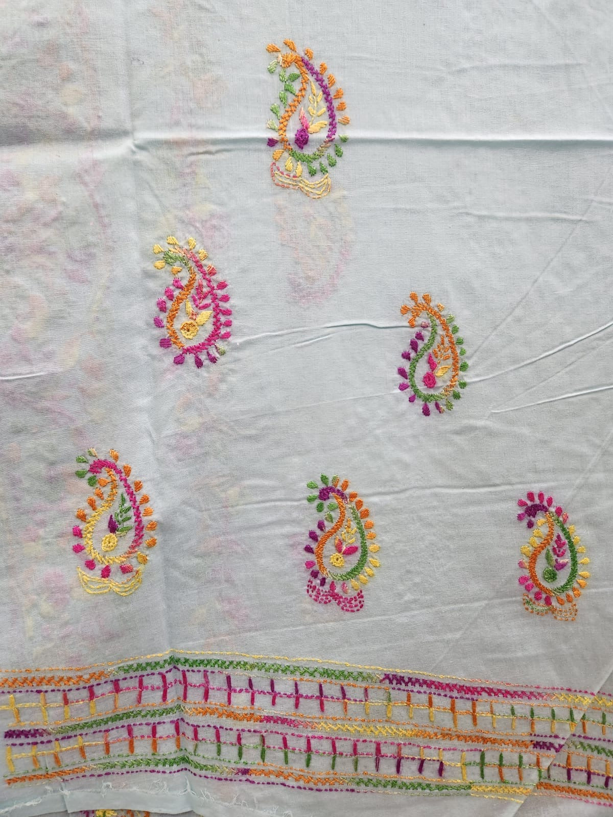 Lawn hand embroidered shirt
