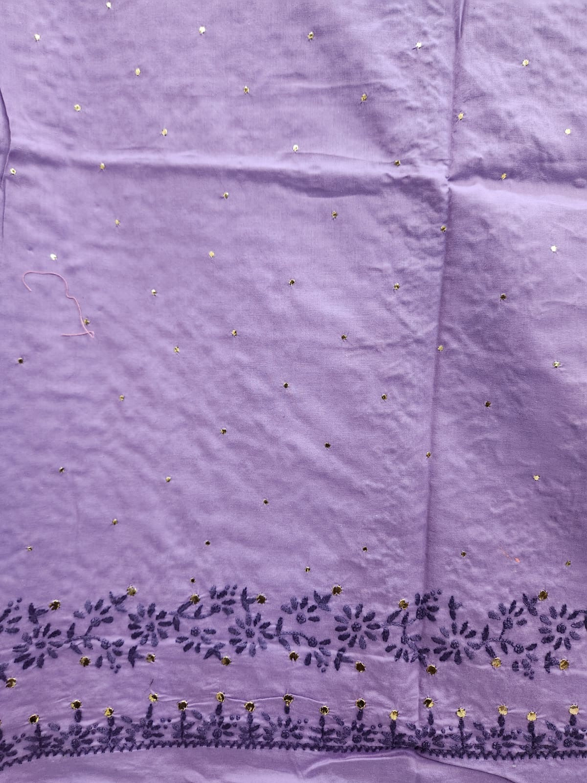 Lawn handmade embroidered shirt with mukesh
