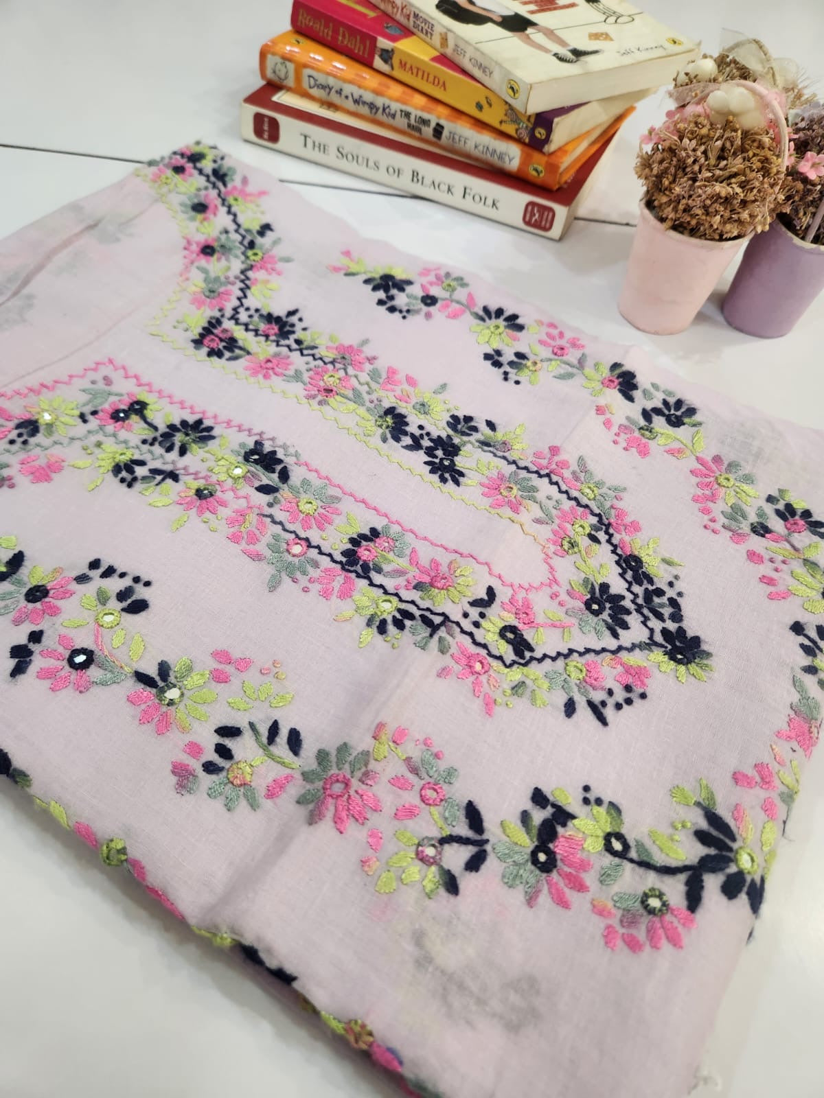 Lawn hand embroidered shirt