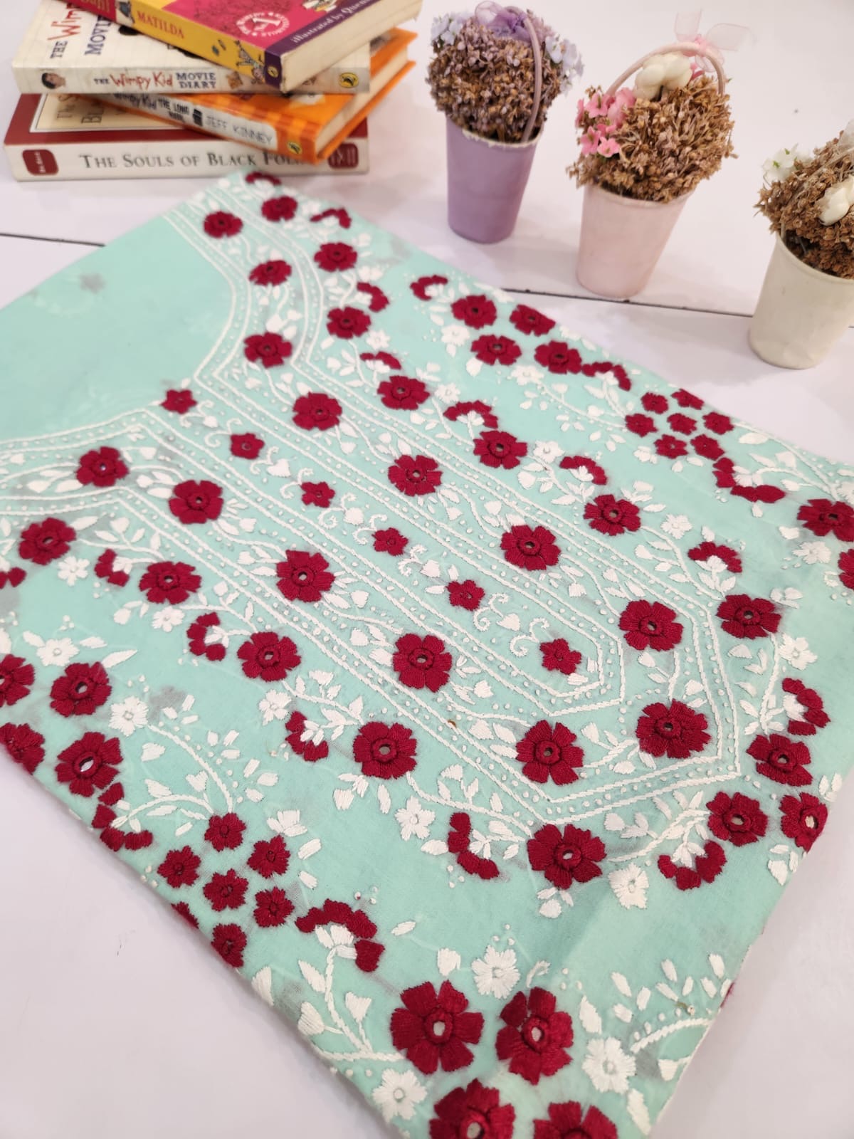 Premium style lawn hand embroidered shirt