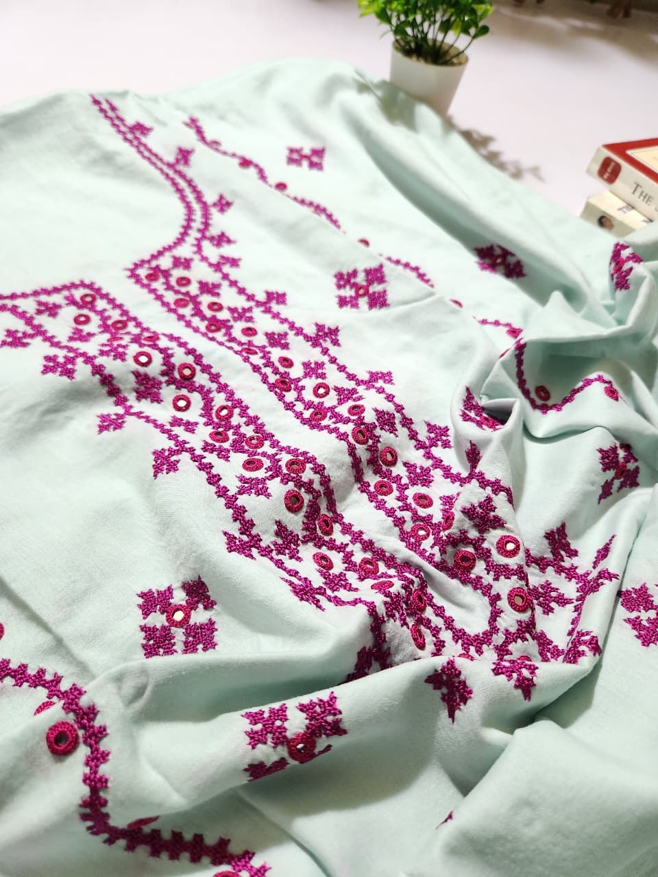 Lawn Sindhi hand embroidered shirt