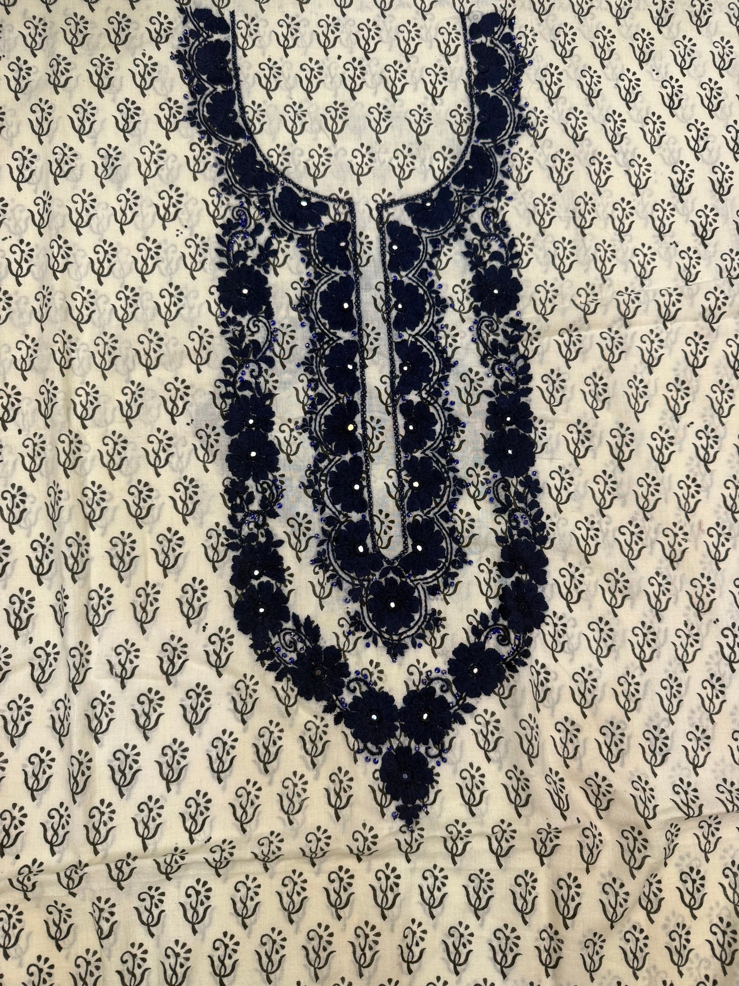 Most beautiful block print Embroidered lawn shirt