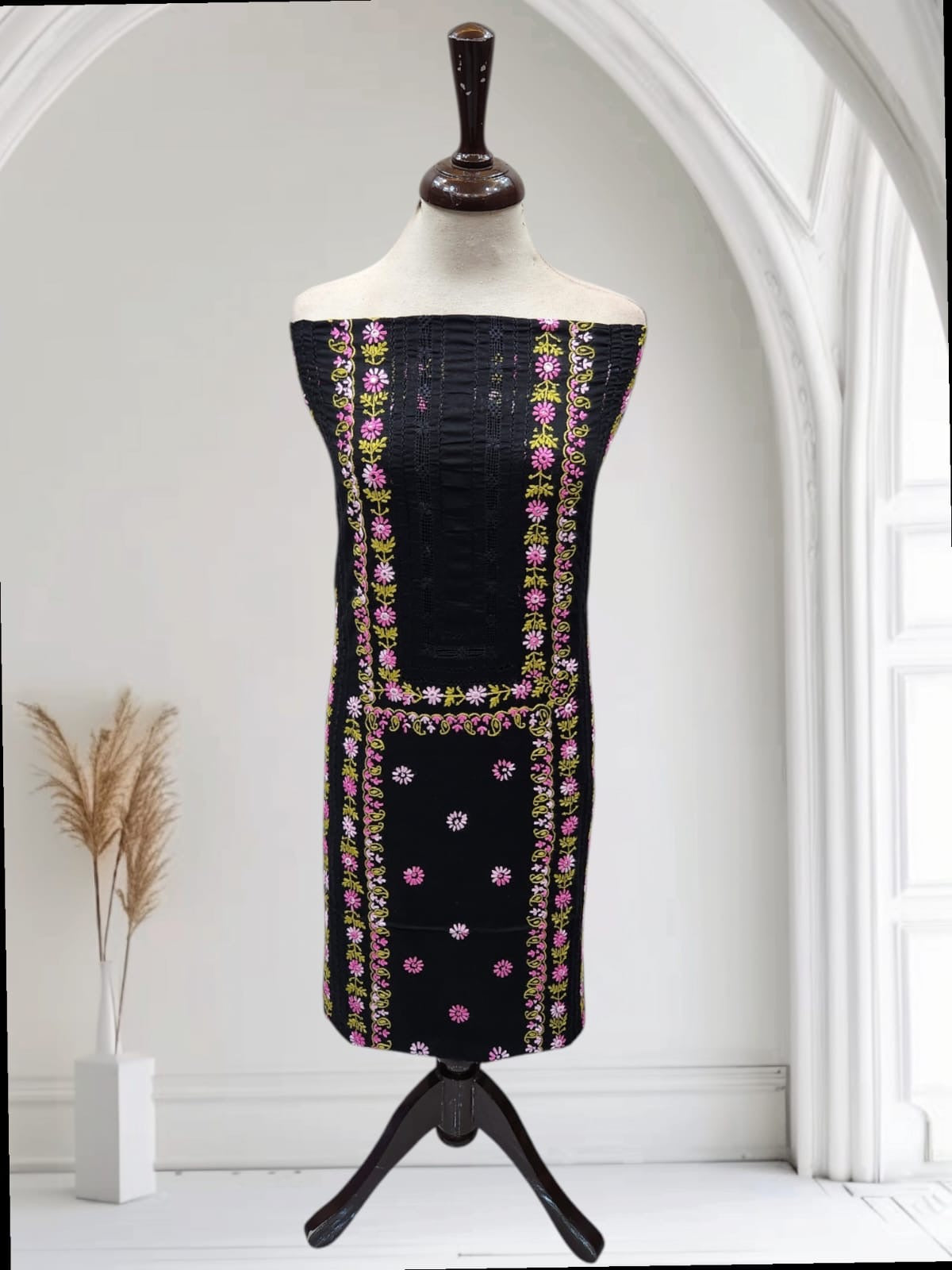 Black Tarkashi Lawn Shirt