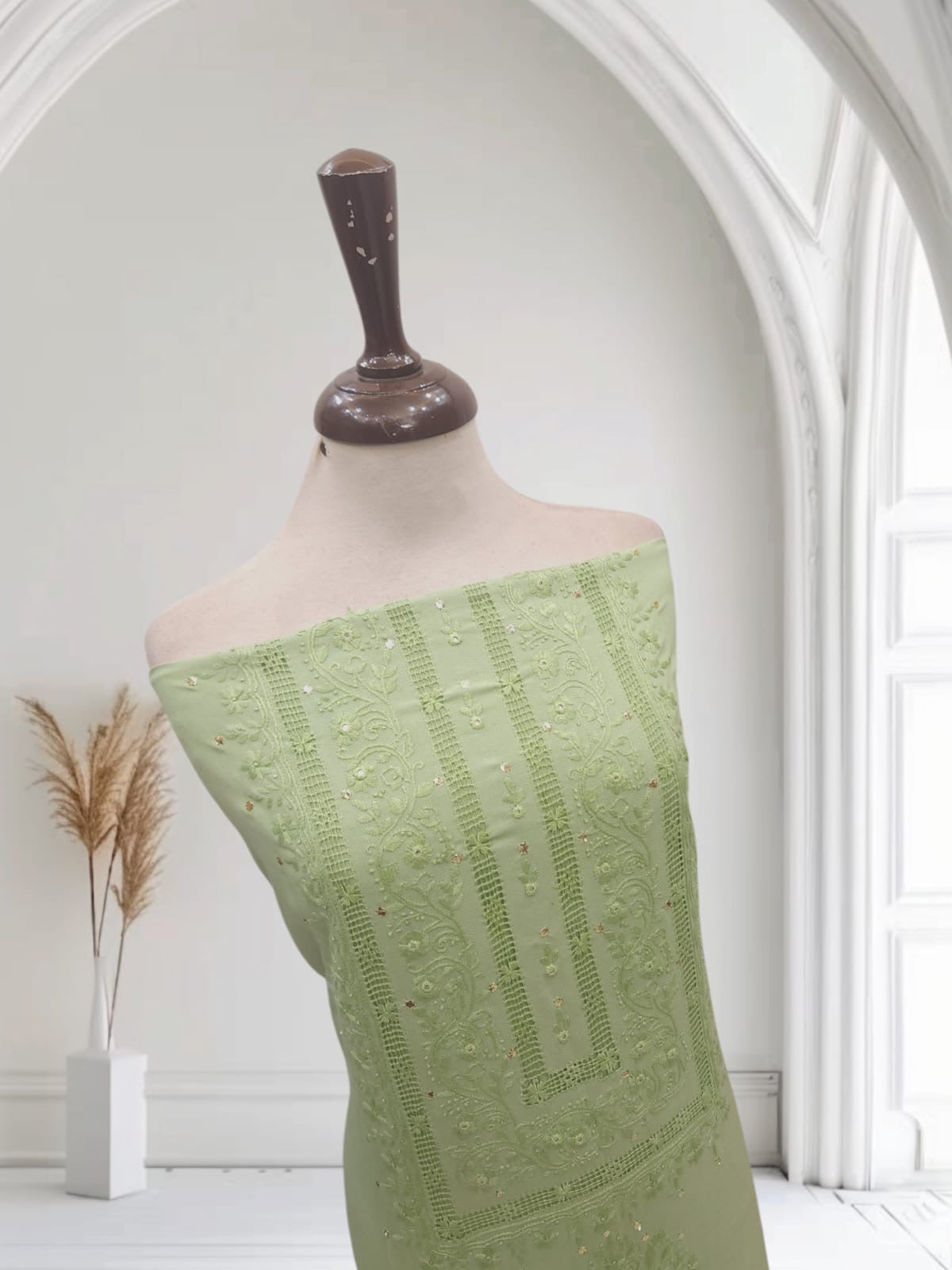 Linen Tarkashi with Mukesh shirt trouser