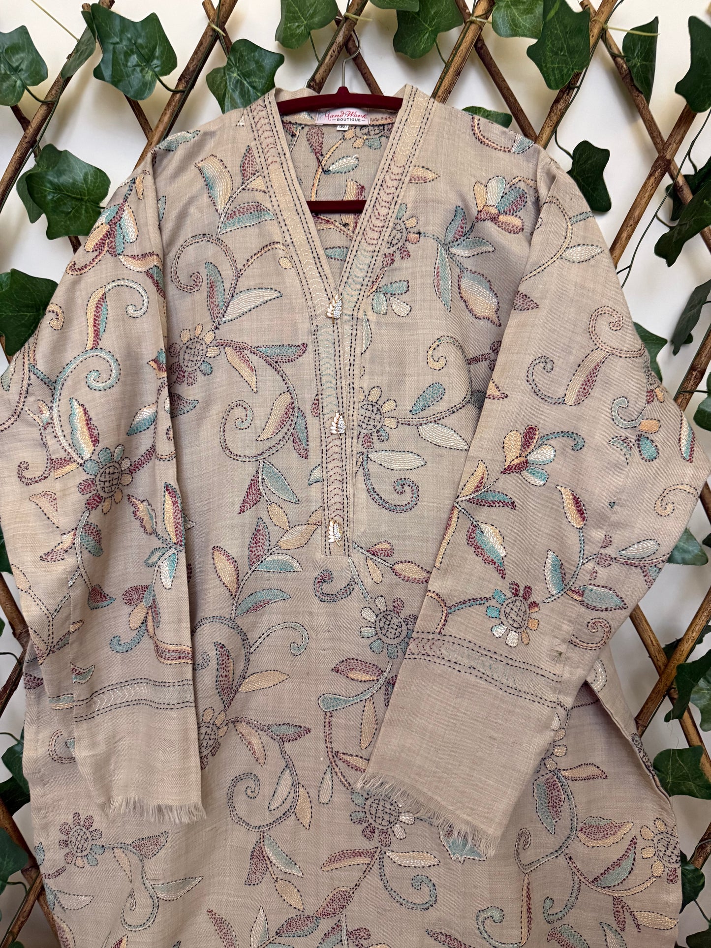 Pashmina kantha kurta size X-Large