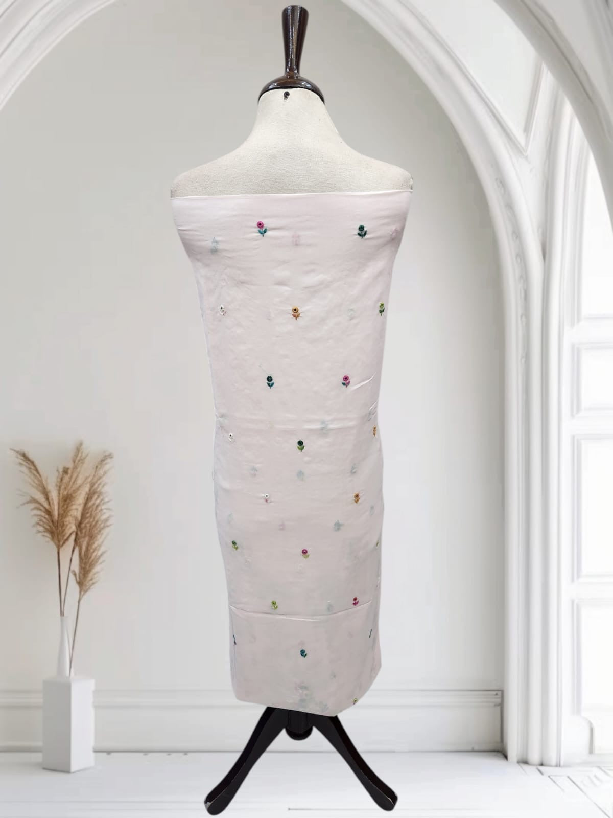 Baby pink lawn hand embroidered shirt