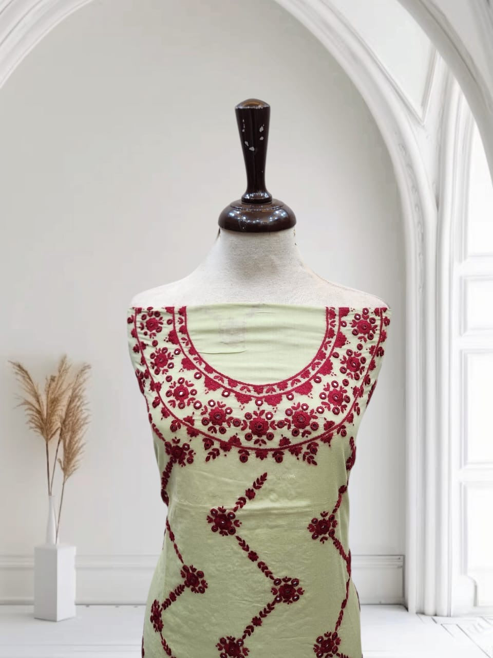 Lawn hand embroidered shirt
