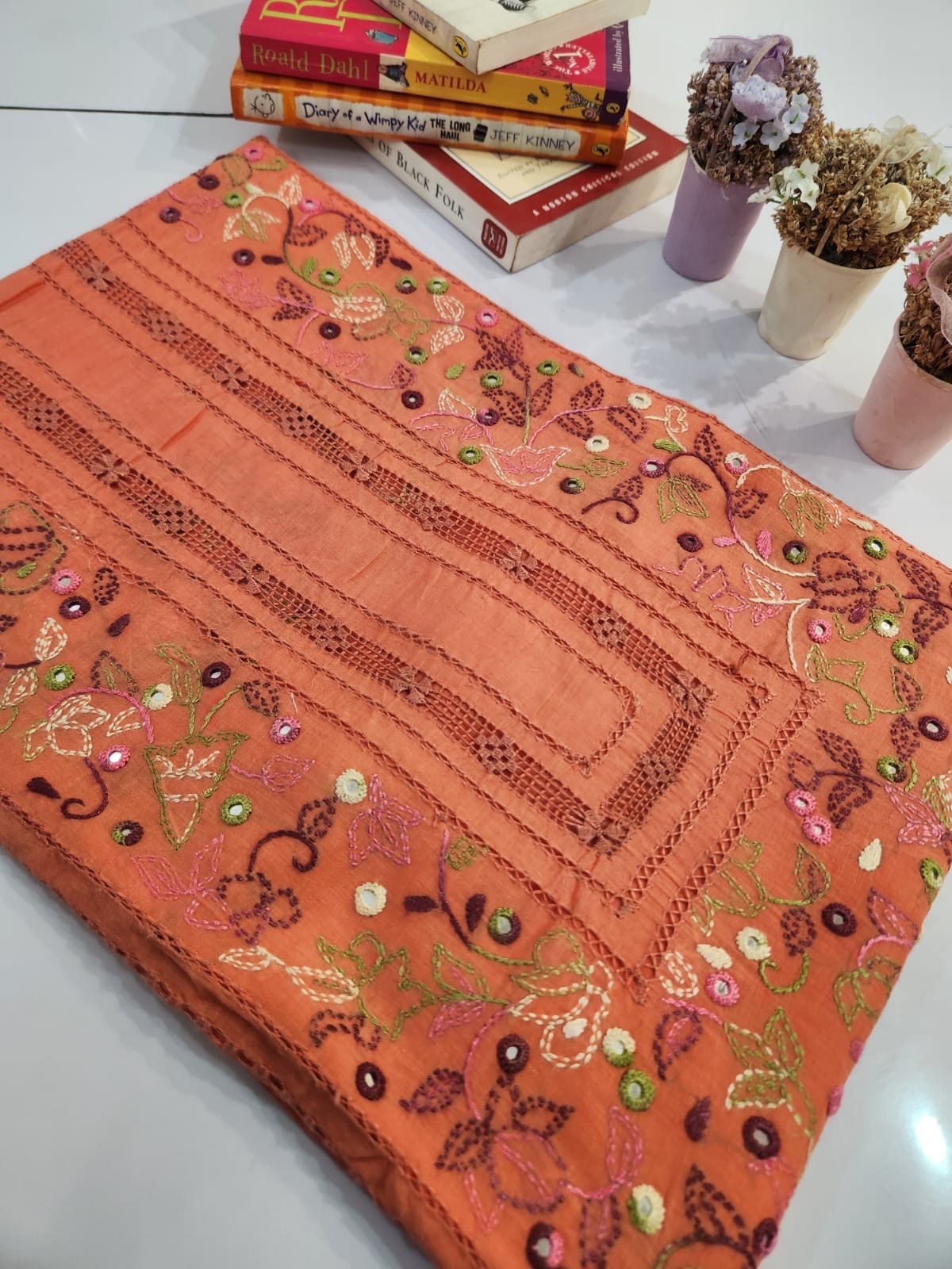 Tarkashi lawn hand embroidered shirt