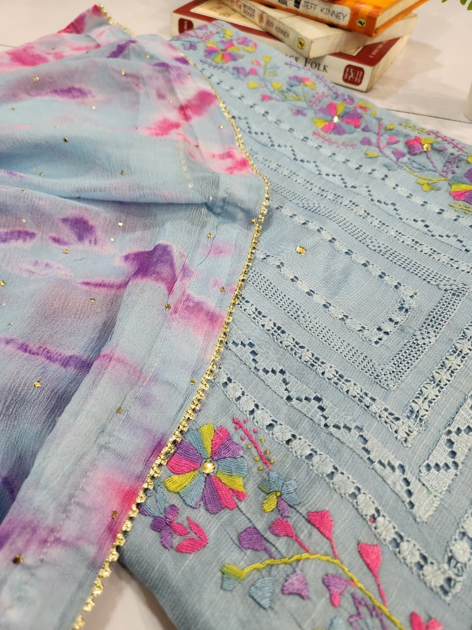 Premium Raw Silk Tarkashi 3pc advance payment