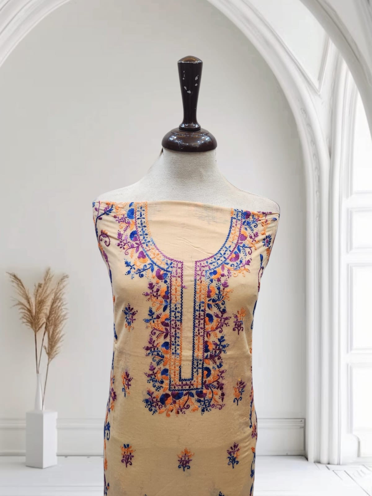 Budget lawn hand embroidered shirt