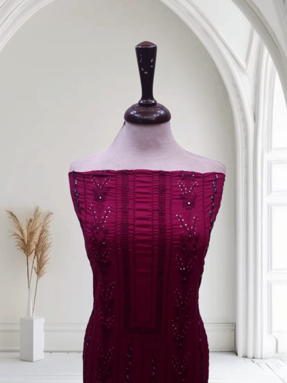 Tarkashi with gota patti lawn hand embroidered shirt