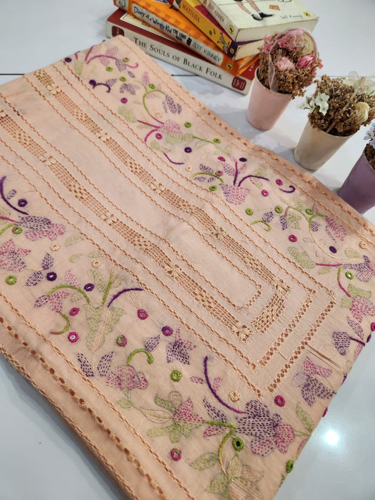 Tarkashi lawn hand embroidered shirt