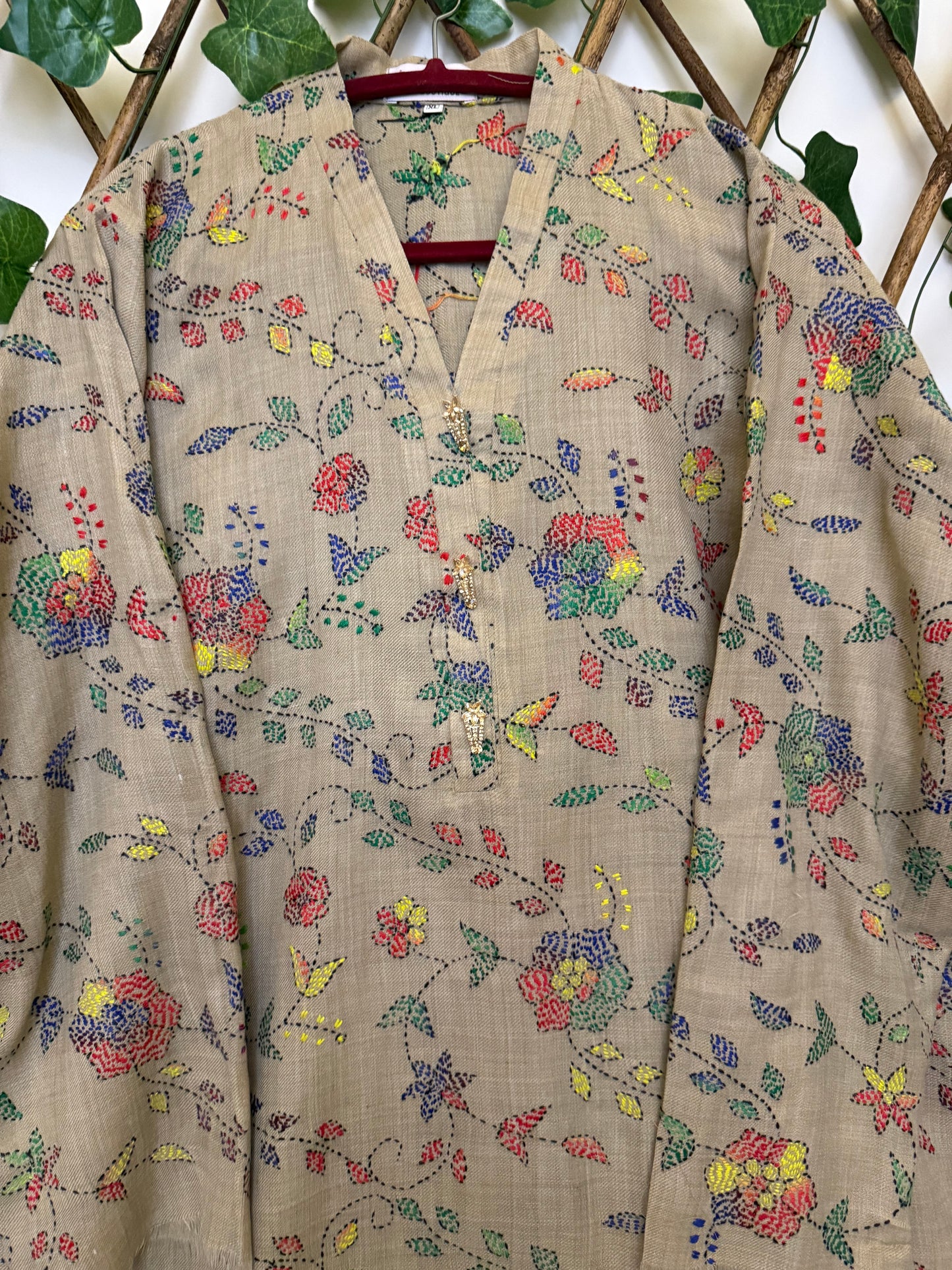 Pashmina kantha kurta size X-Large
