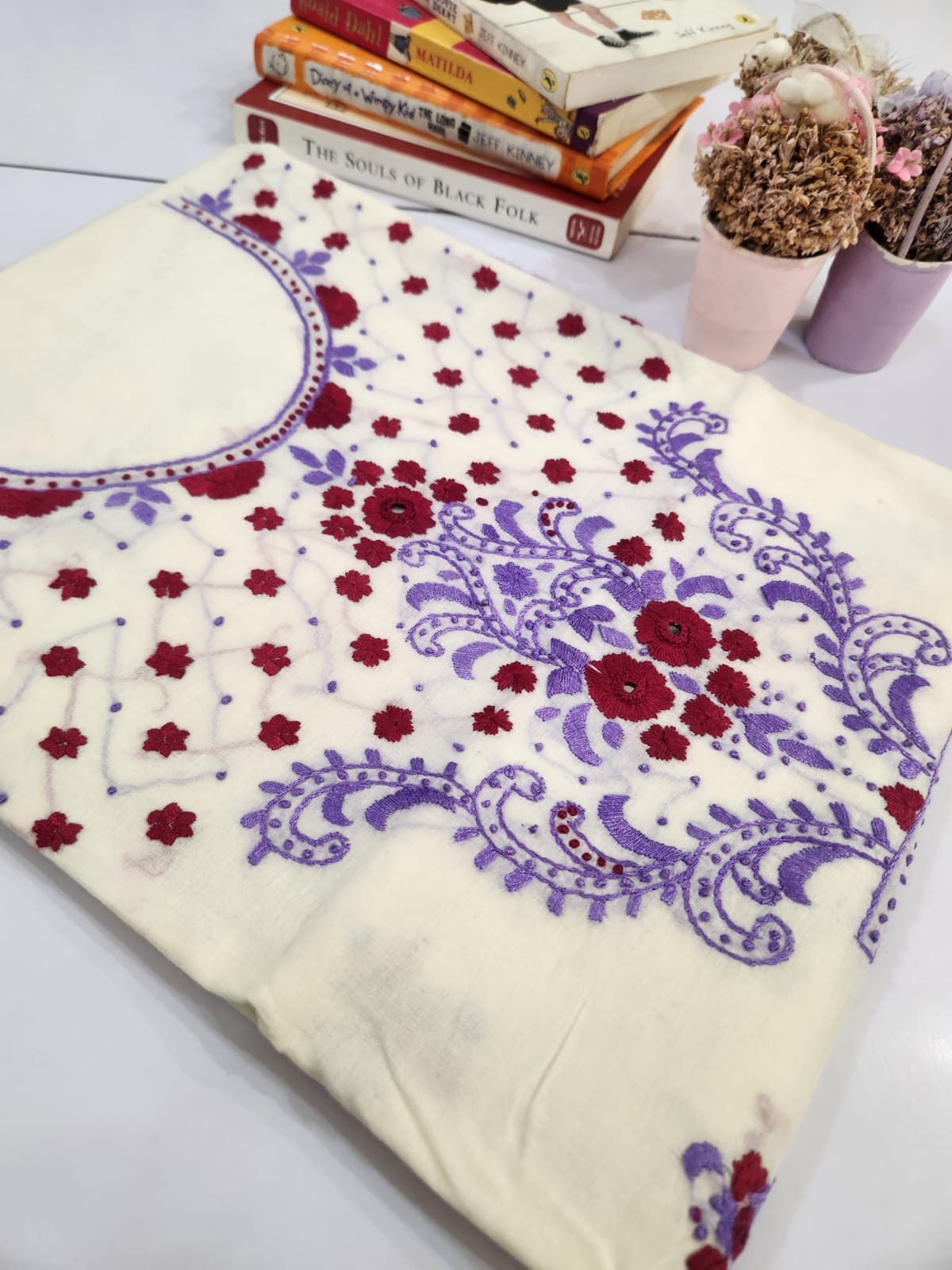 Lawn hand embroidered shirt