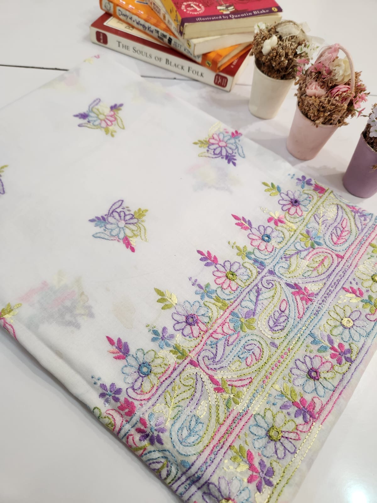 Lawn hand embroidered shedow work Shirt