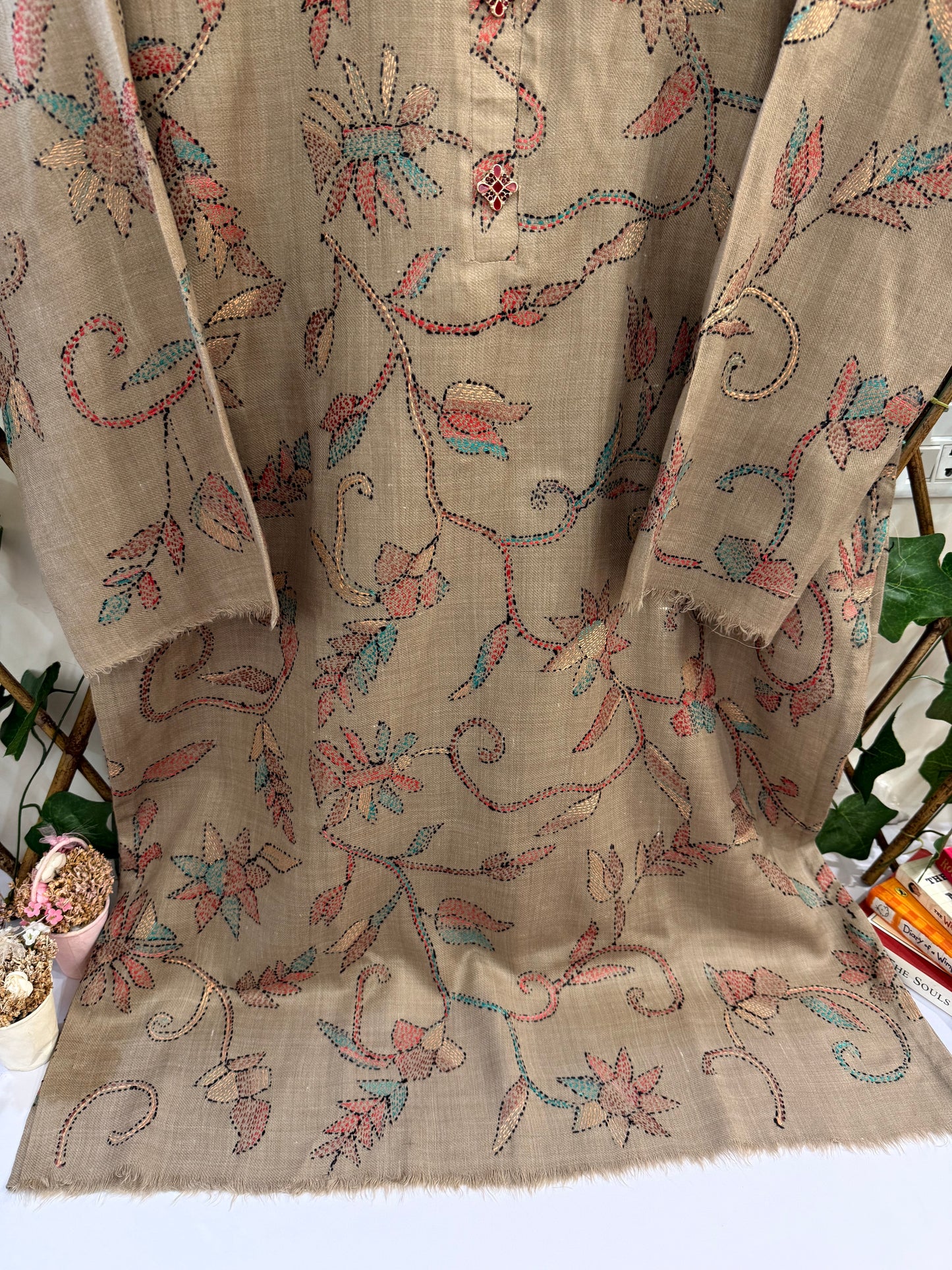 Pashmina kantha kurta size Large