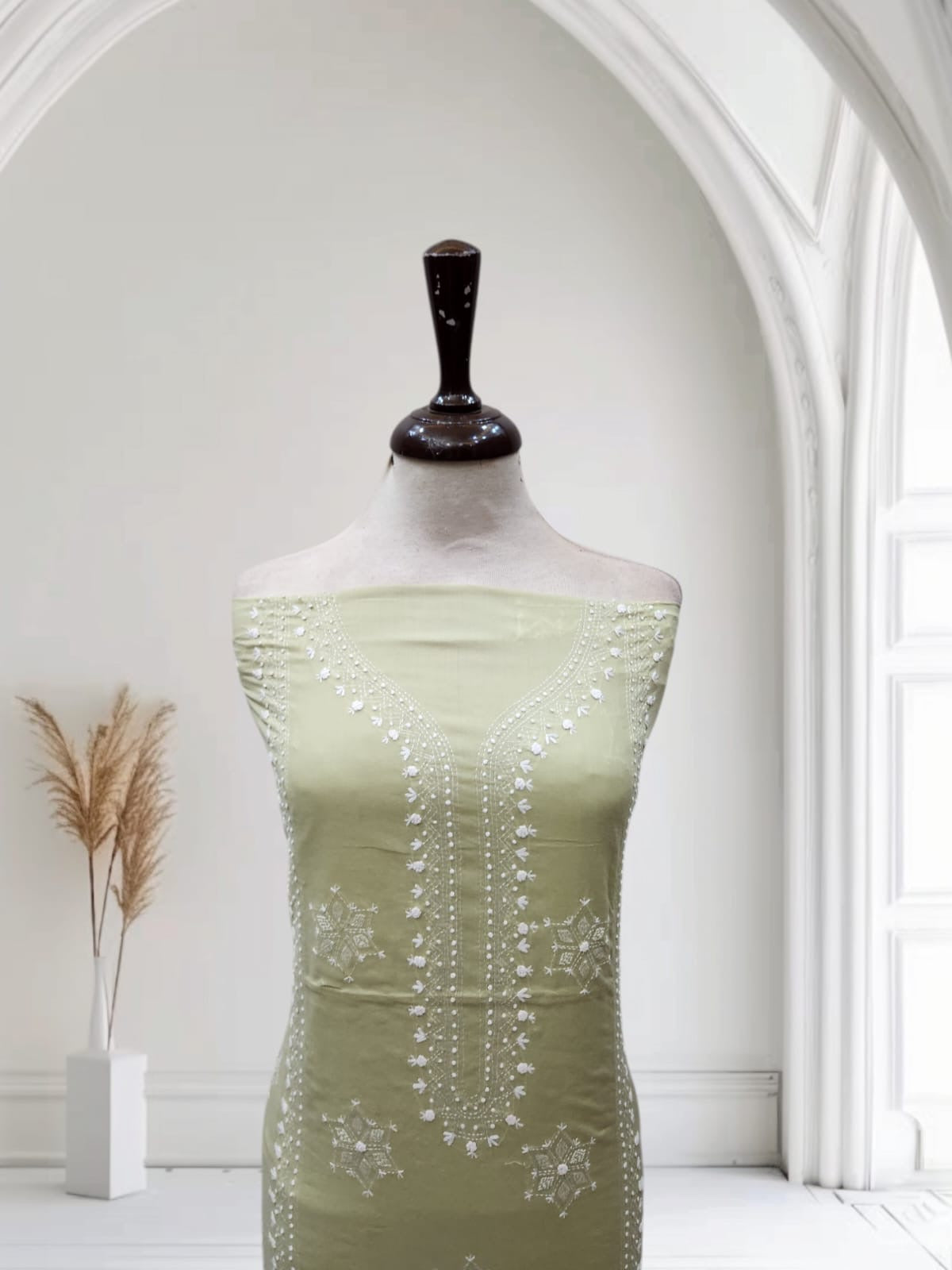 Kanthakari with bor lawn hand embroidered shirt