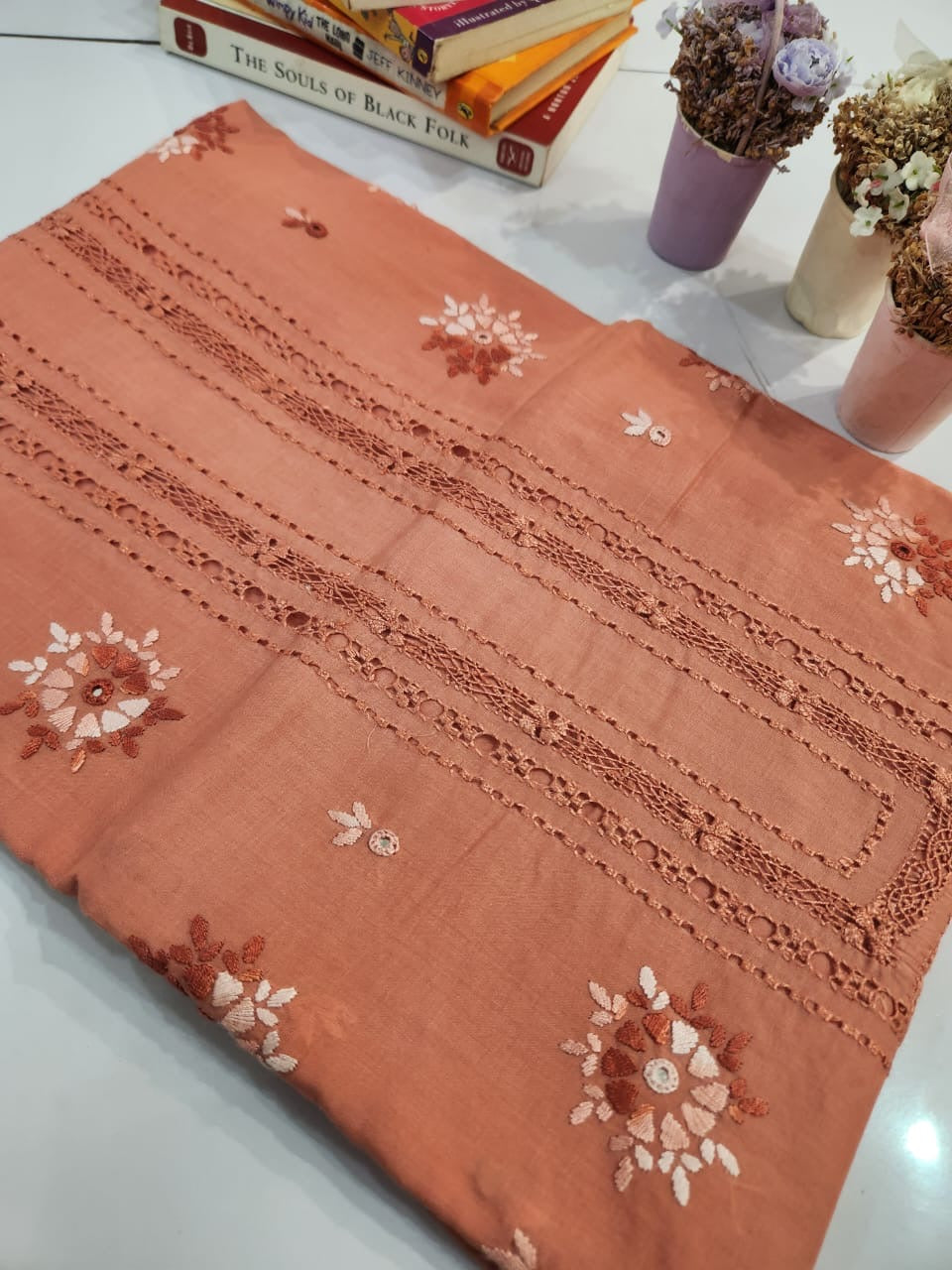 Tarkashi lawn hand embroidered shirt