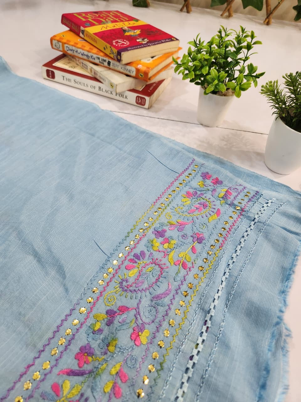Premium Raw Silk Tarkashi 3pc advance payment