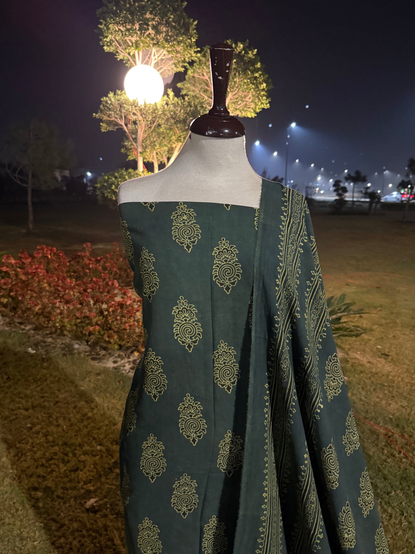 Lawn natural dyed shirt and dupatta