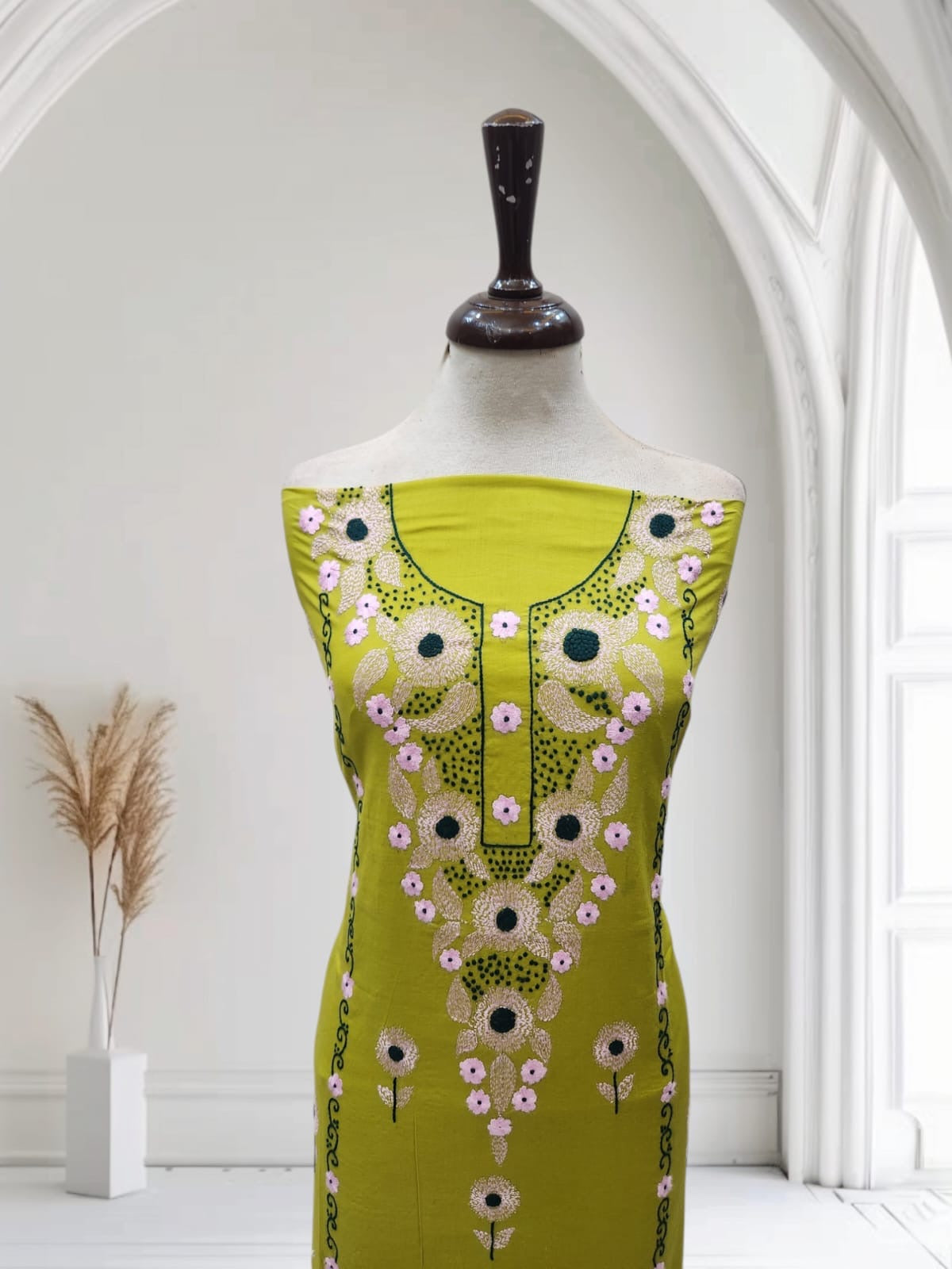 Sun Flower lawn hand Embroidered shirt