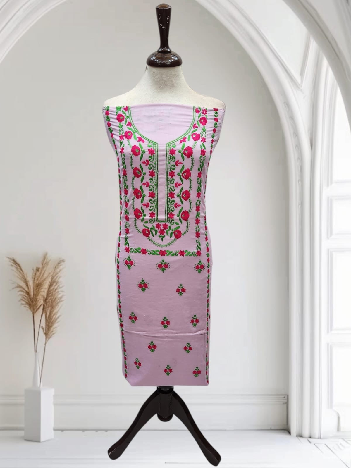 Budget friendly lawn hand embroidered shirt