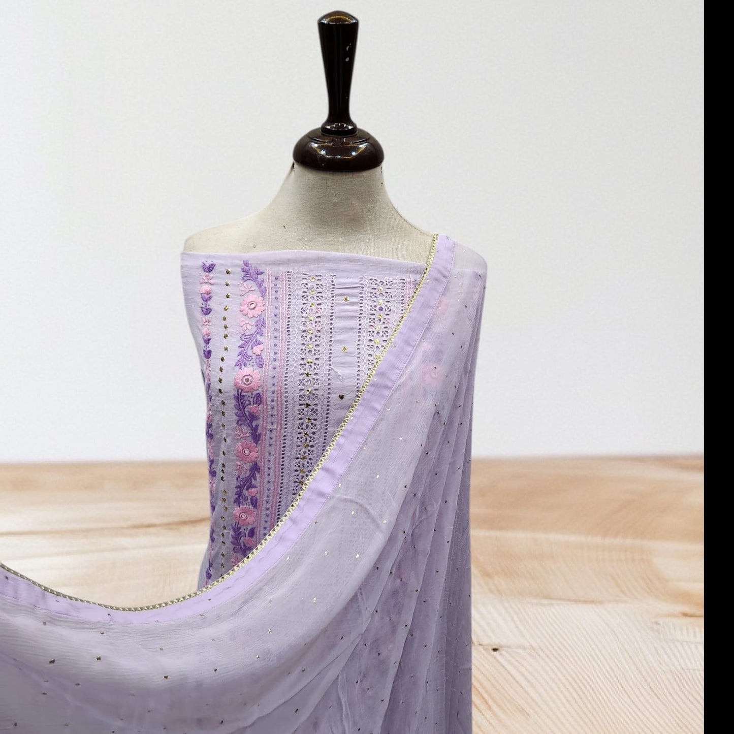 Raw silk shirt and dupatta lavender shade