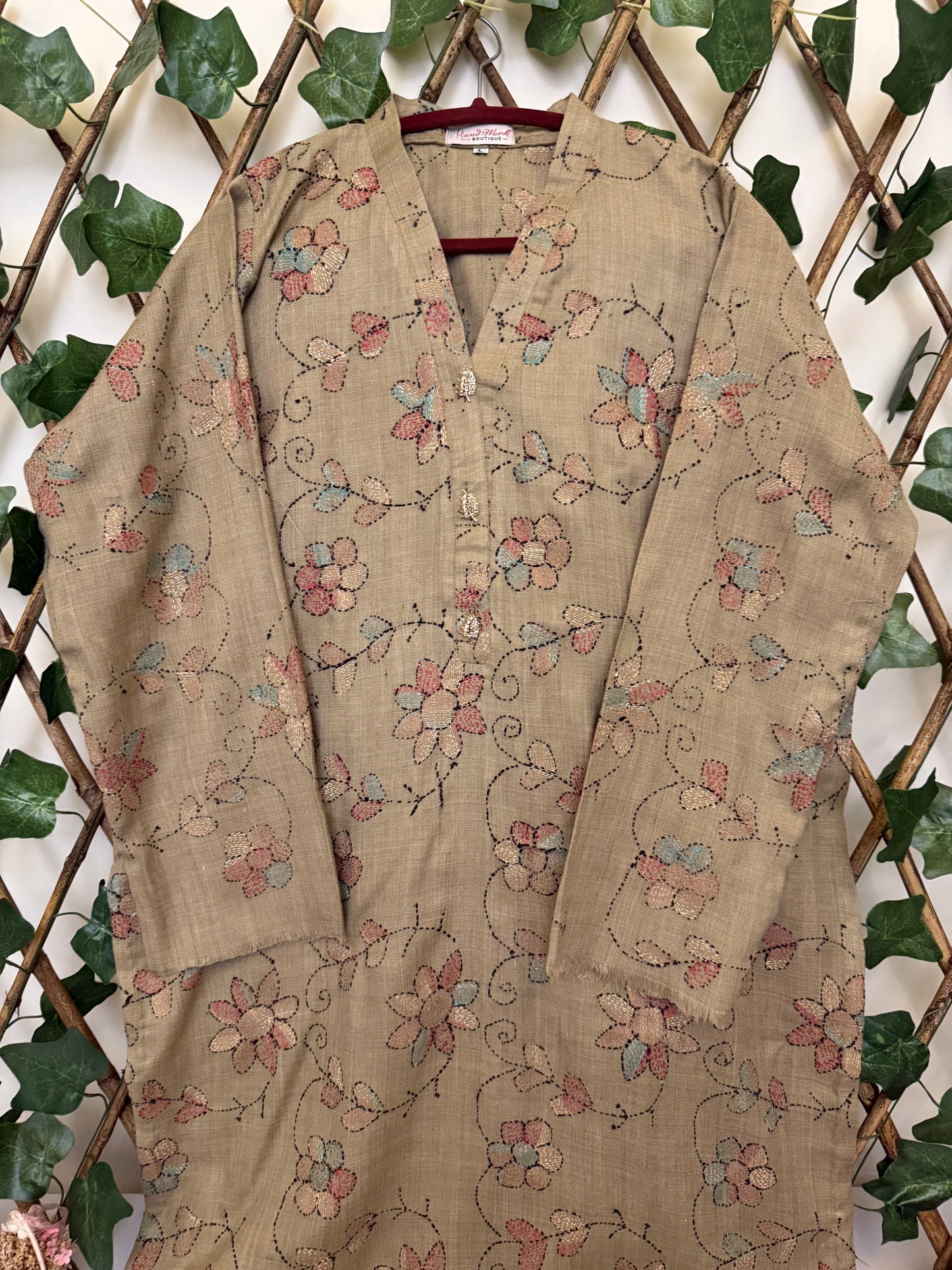 Pashmina kantha kurta size large