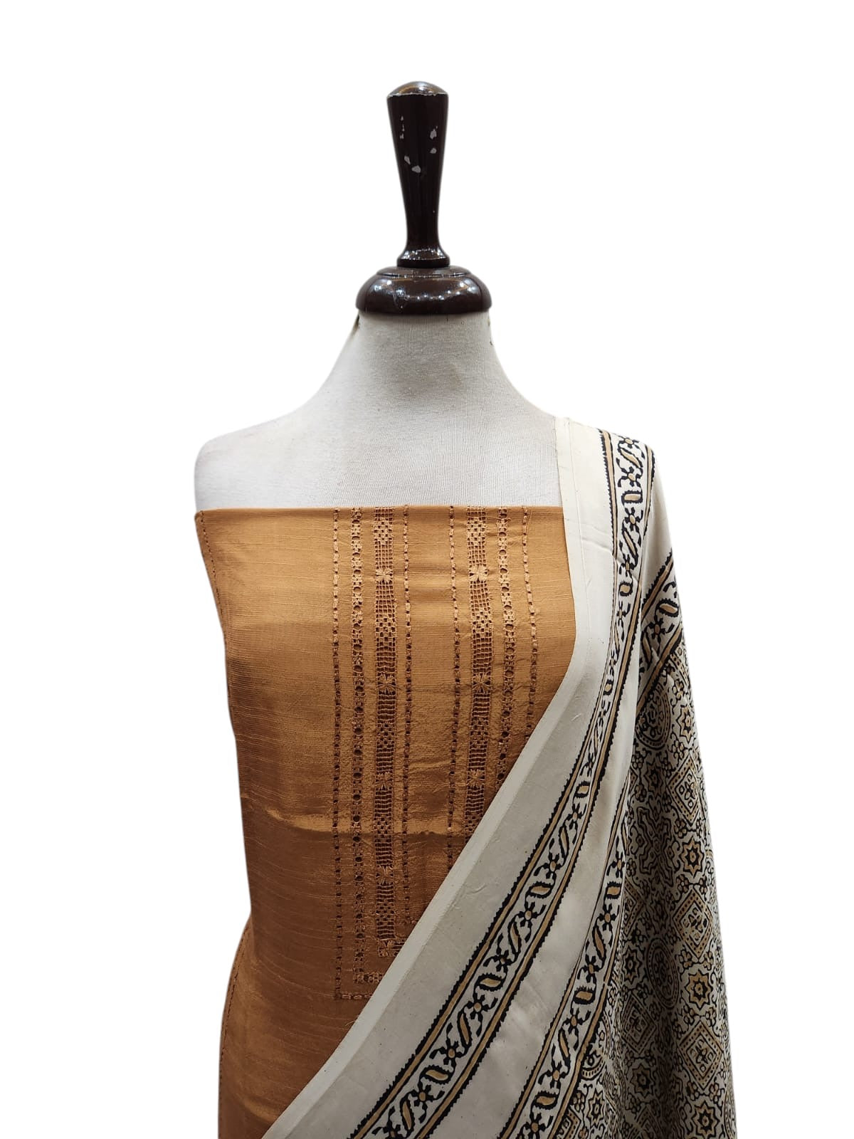 Raw silk with shahmooz silk dupatta