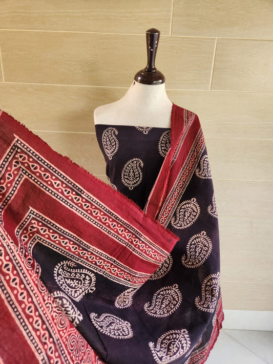 Lawn natural dyed shirt and dupatta