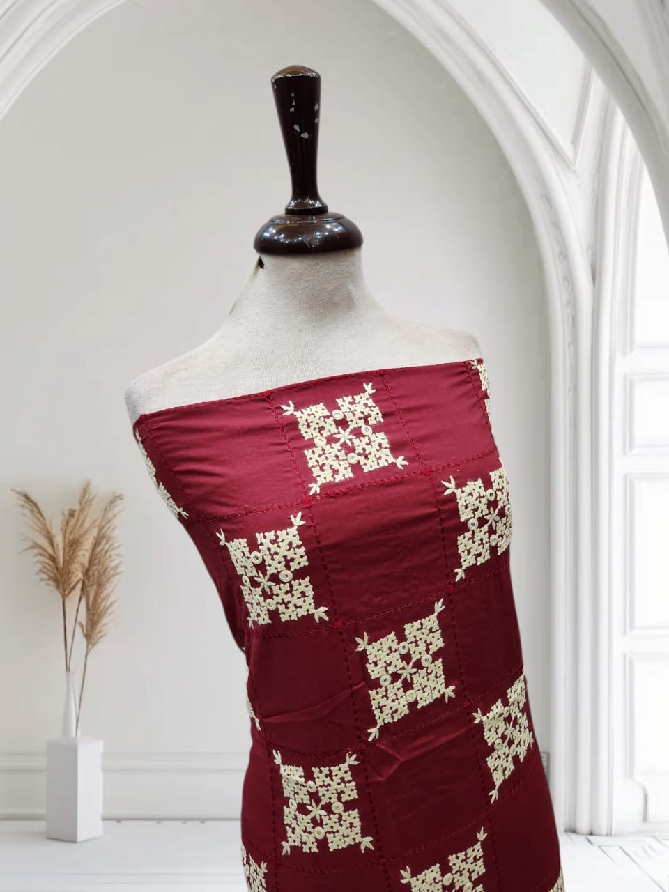 Tarkashi lawn hand embroidered shirt